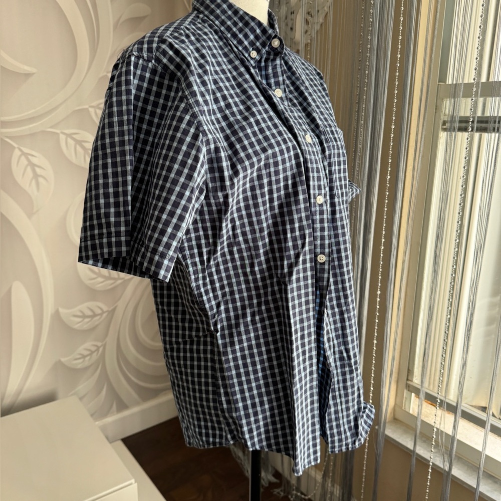 Beverly Hills Polo Club Blue Checkered Button Down Shirt